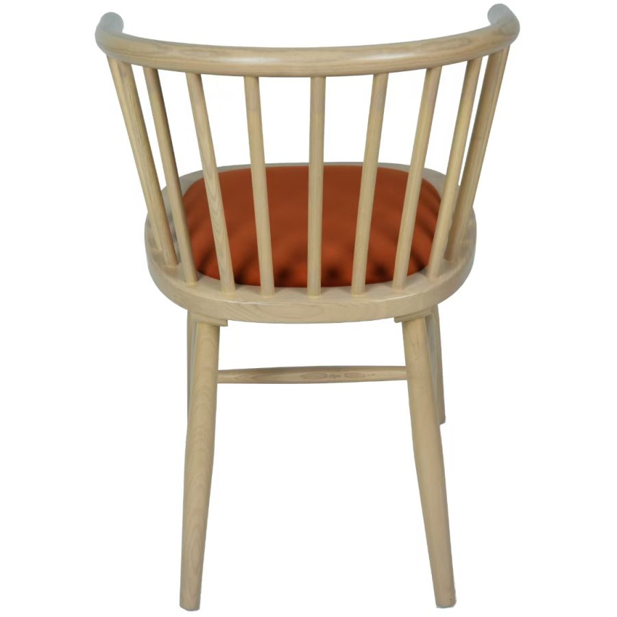 Bella Upholstered Dining Carver Chair in Rust - Image 3