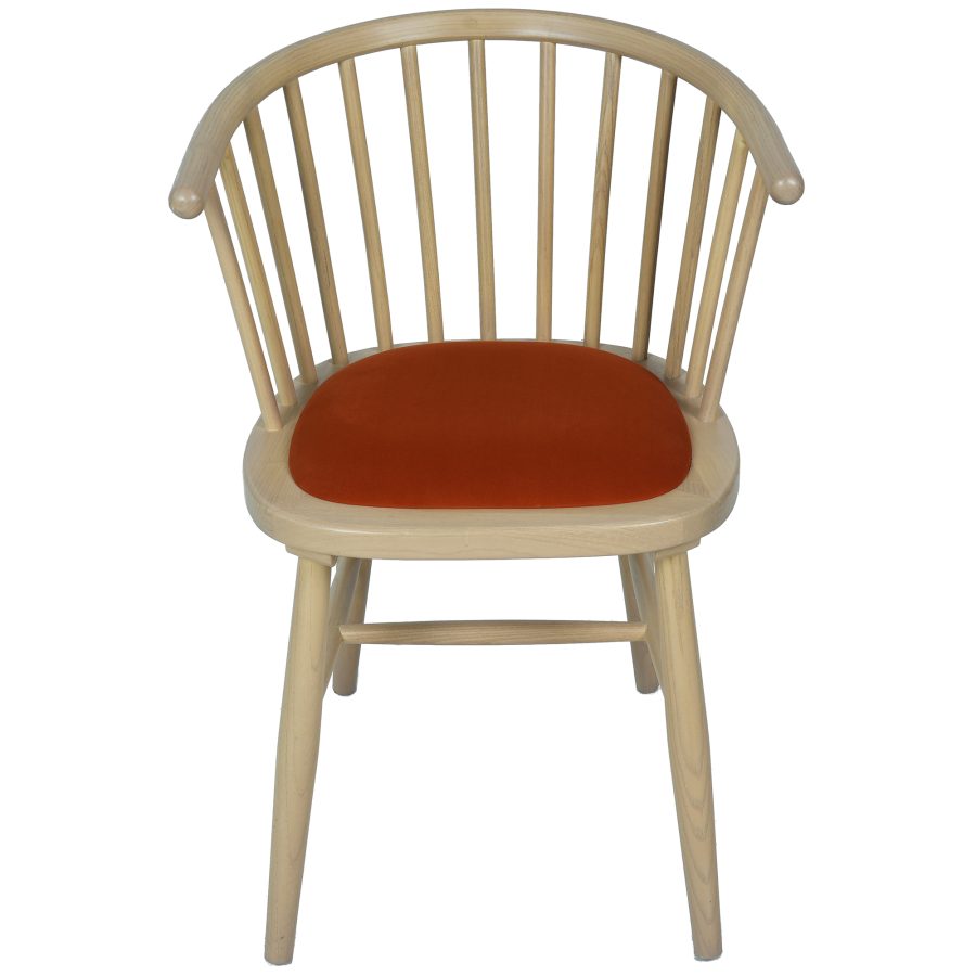 Bella Upholstered Dining Carver Chair in Rust - Image 2