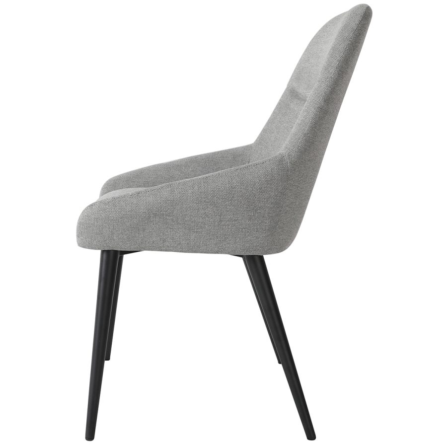Carter Fabric Dining Chair in Light Grey - Image 3