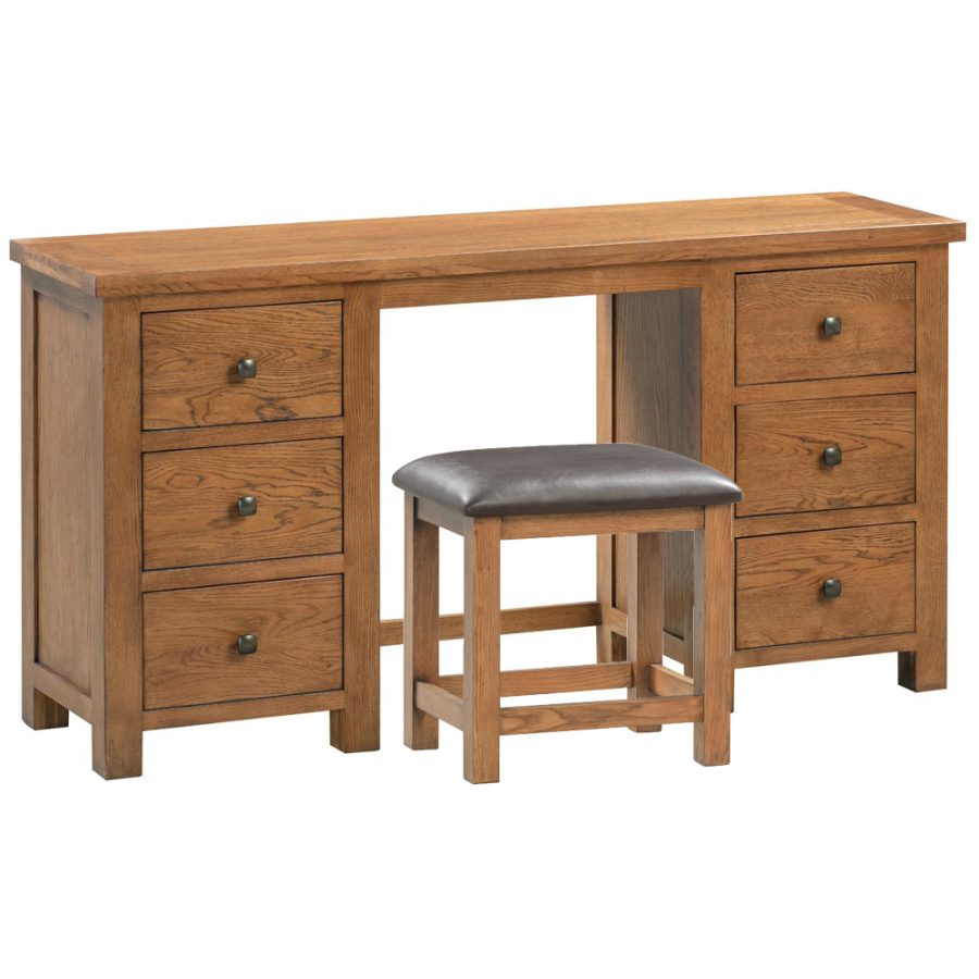 Dora Double Pedestal Dressing Table and Stool