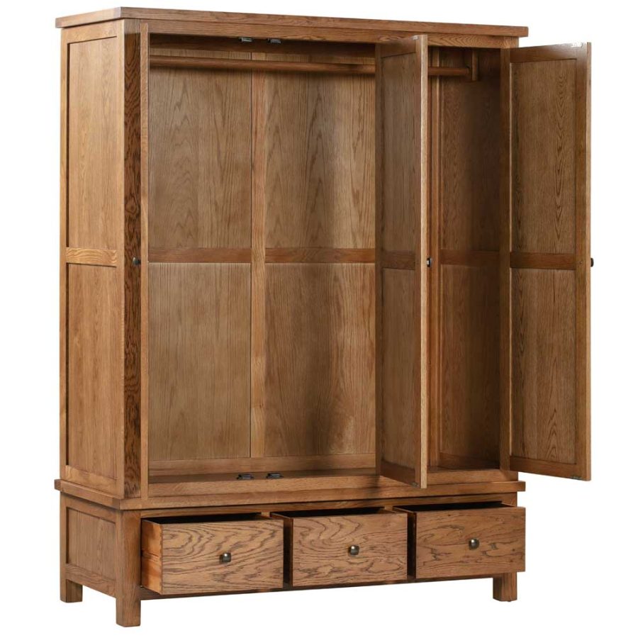 Dora Triple Wardrobe With 3 Drawers - Image 2