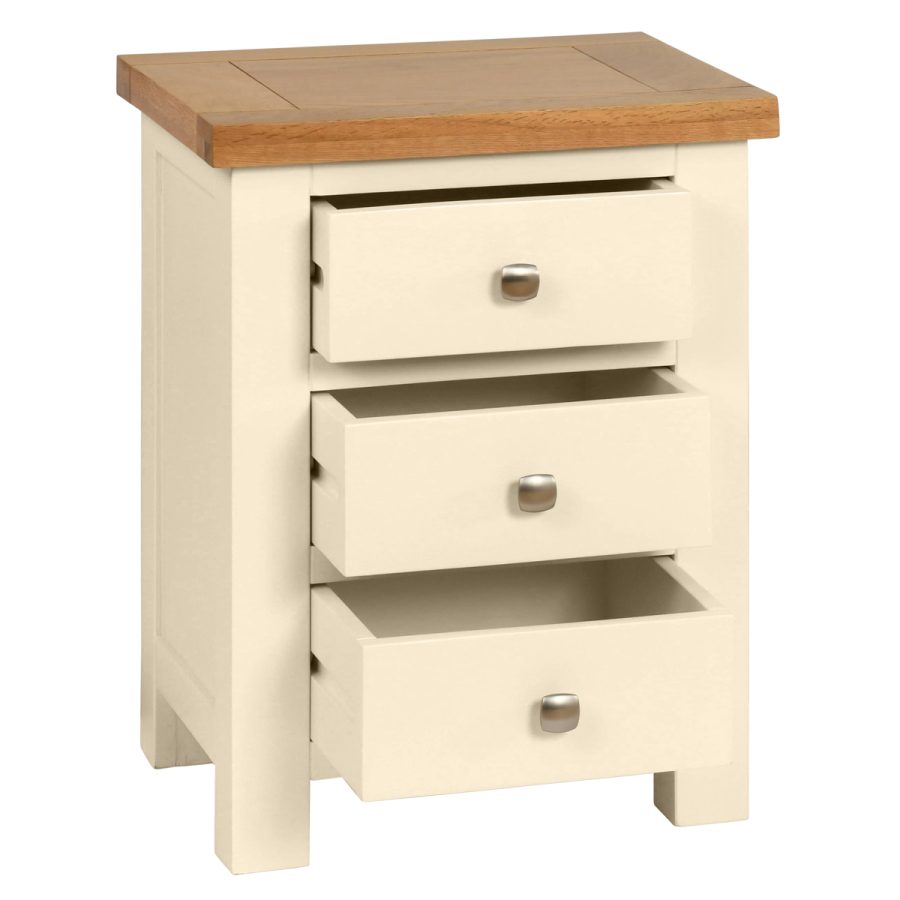 Dawn 3 Drawer Bedside in Ivory - Image 2