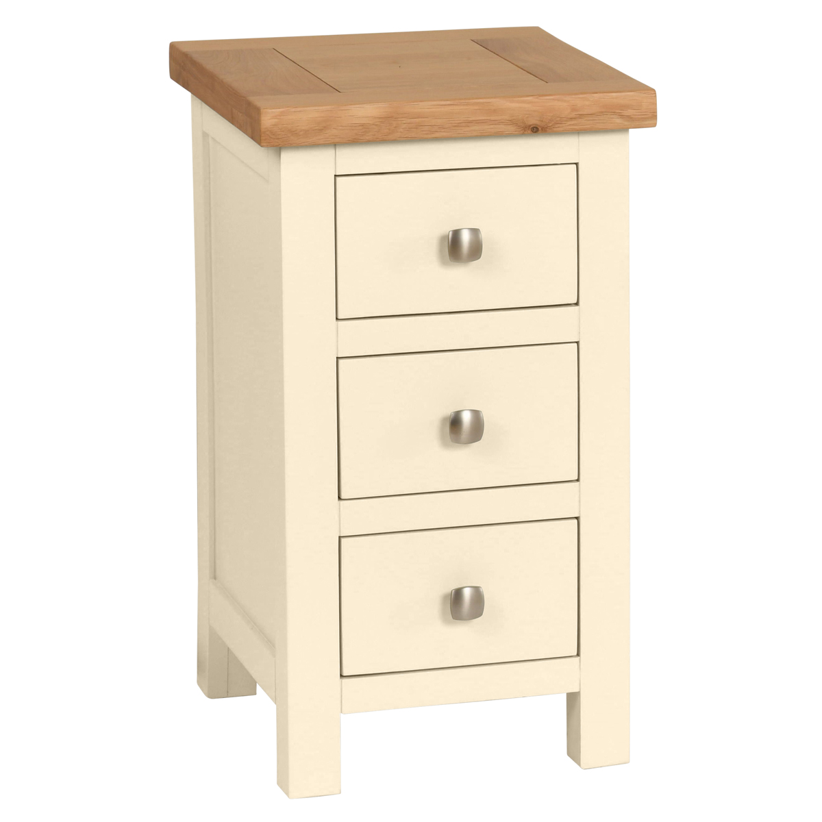 Dawn Compact 3 Drawer Bedside in Ivory