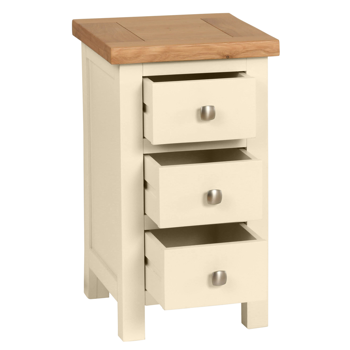 Dawn Compact 3 Drawer Bedside in Ivory - Image 2