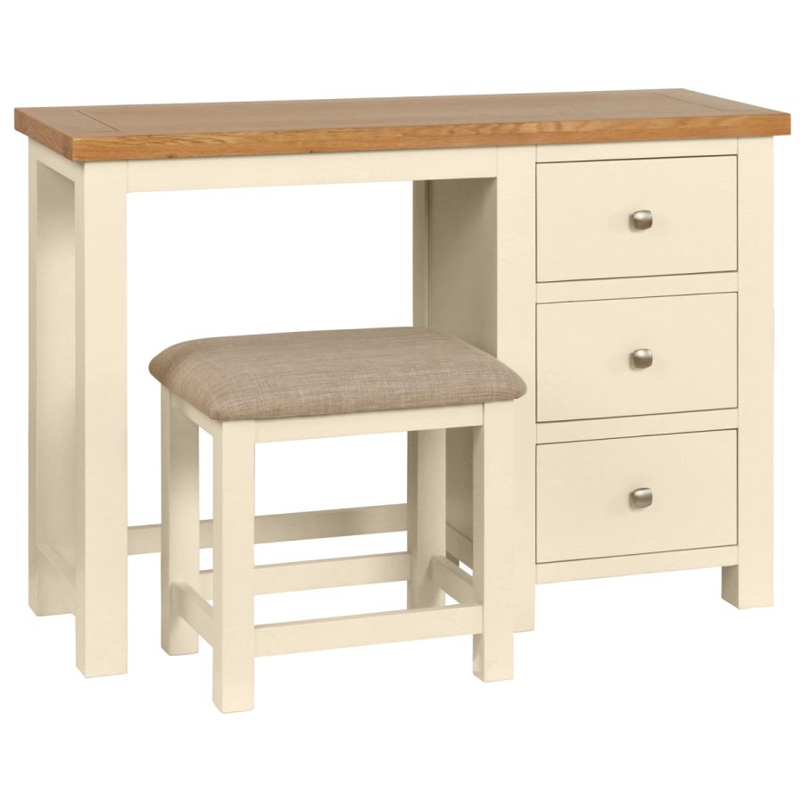 Dawn Dressing Table + Stool in Ivory