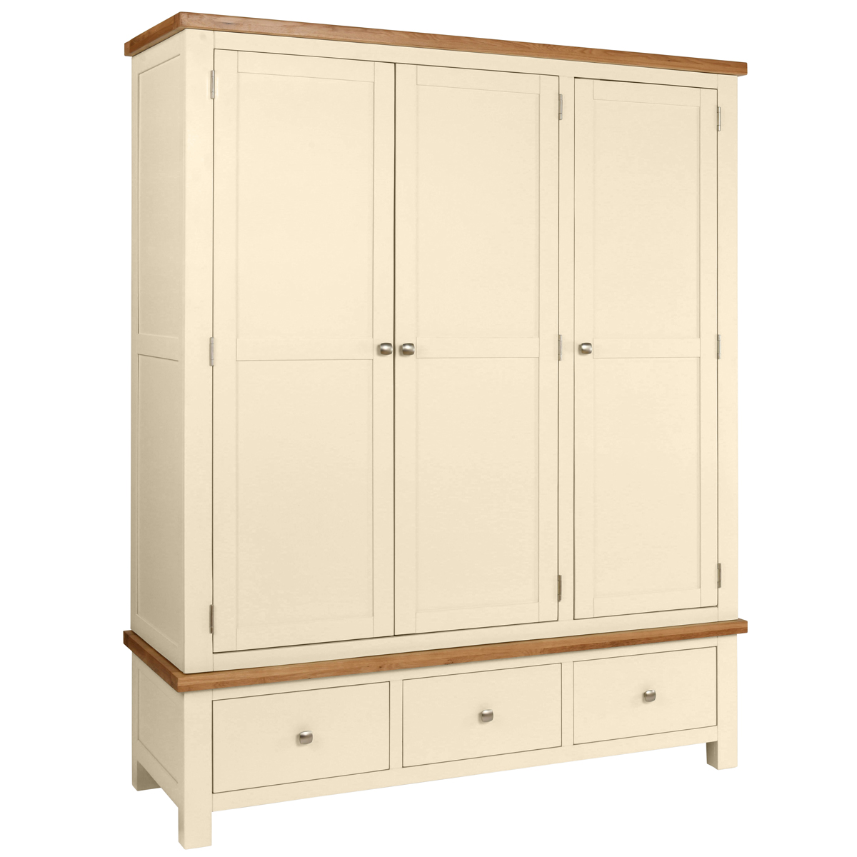 Dawn Triple Wardrobe With 3 Drawers in Ivory