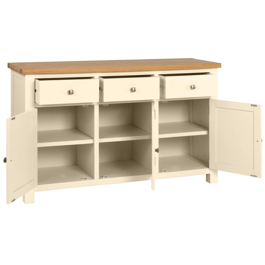 Dawn 3 Door 3 Drawer Sideboard in Ivory - Image 2