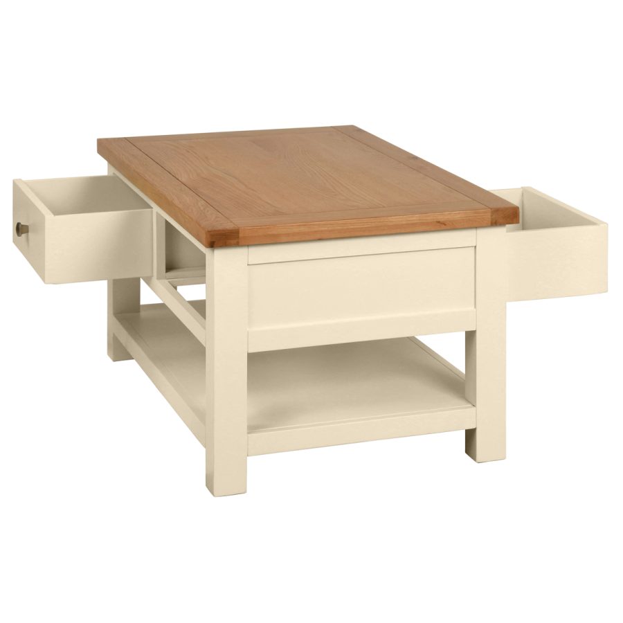 Dawn Coffee Table With 2 Drawers in Ivory - Image 3