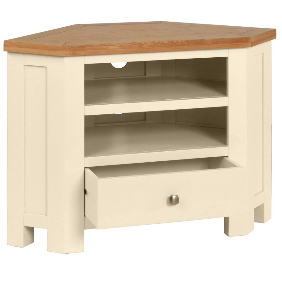 Dawn Corner TV Unit in Ivory - Image 2