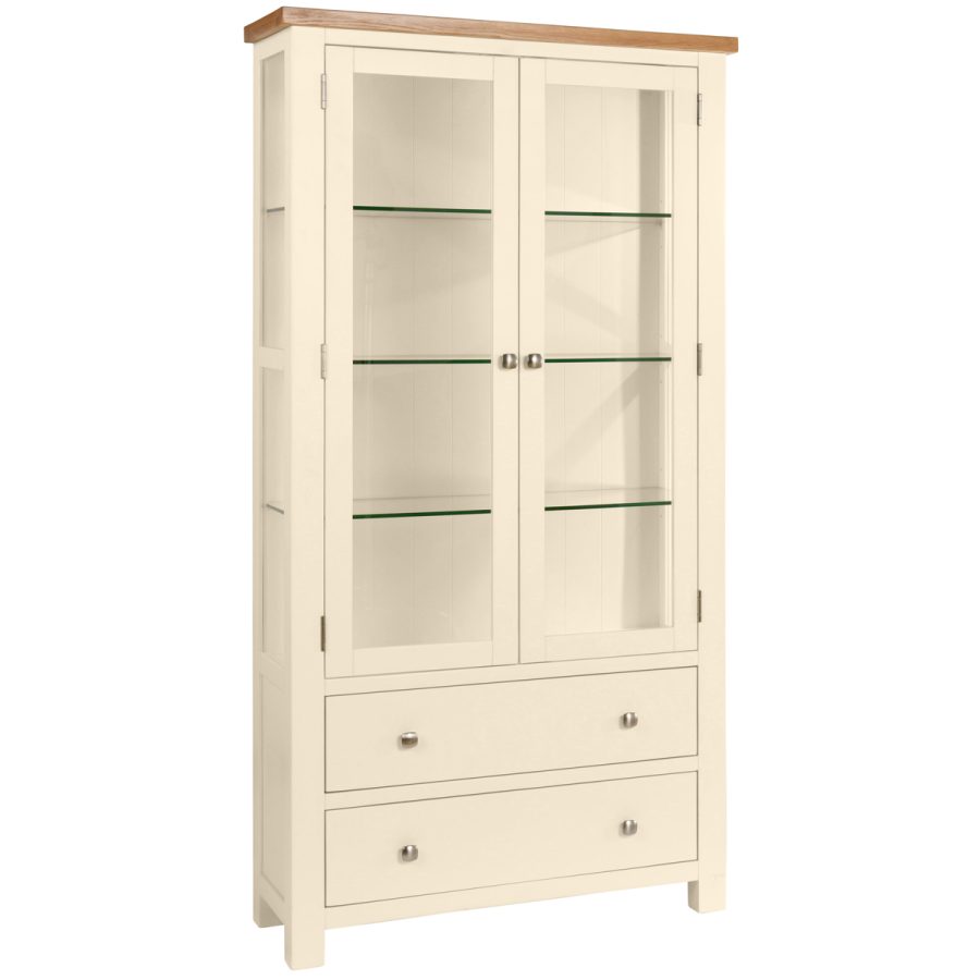 Dawn Glazed Display Cabinet in Ivory