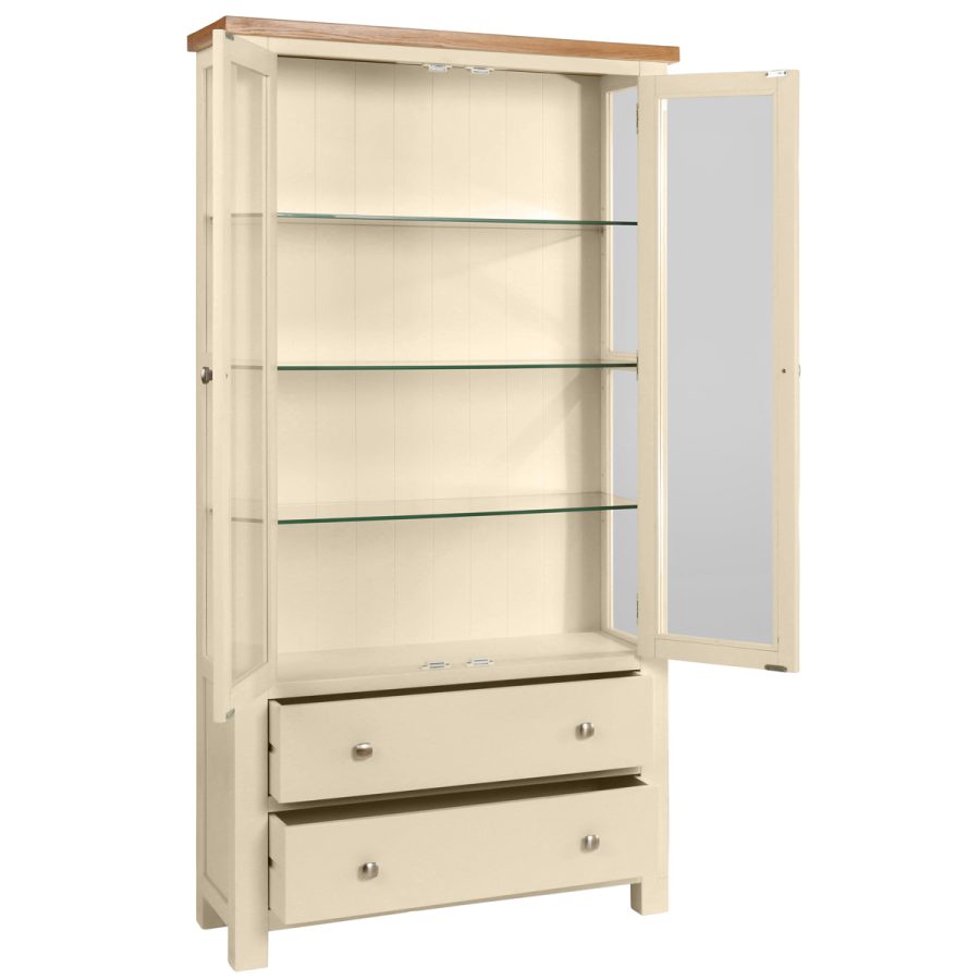 Dawn Glazed Display Cabinet in Ivory - Image 2