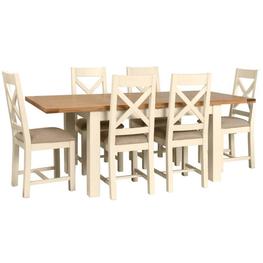 Dawn Medium Extending Dining Table 132-198 cm in Ivory - Image 3