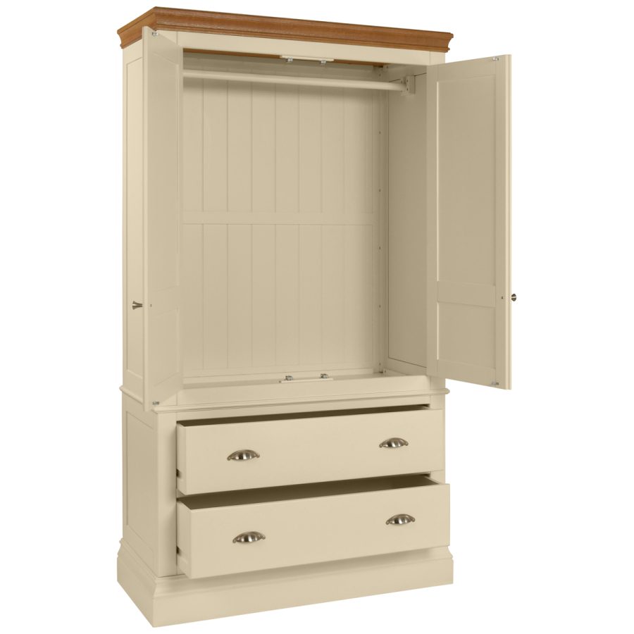 Luna Double 2 Drawer Wardrobe - Image 2