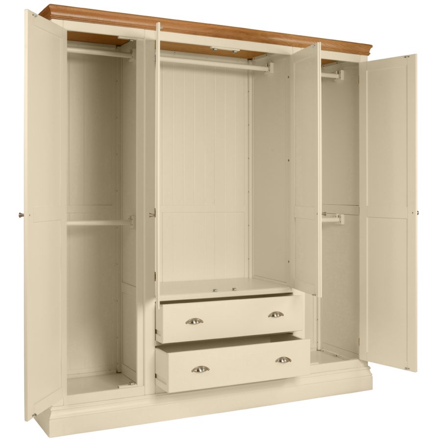 Luna Quad Wardrobe With Two Drawers - Image 2