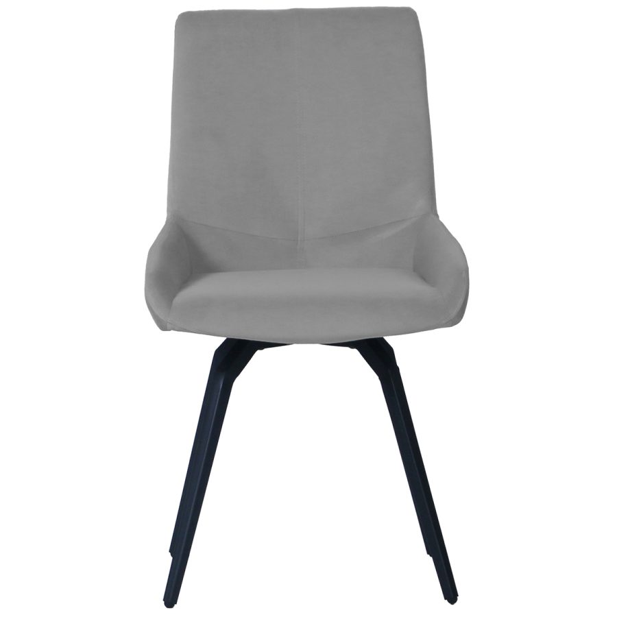 Milo Velvet Swivel Chair Light Grey - Image 4