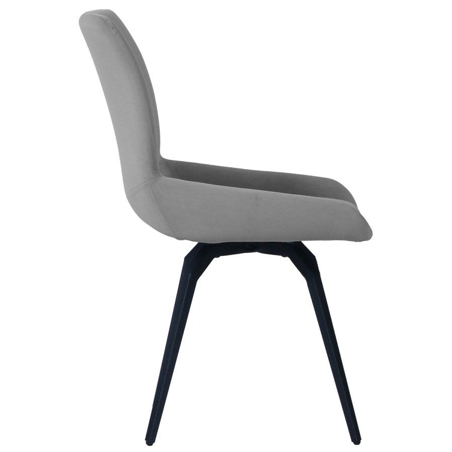 Milo Velvet Swivel Chair Light Grey - Image 3