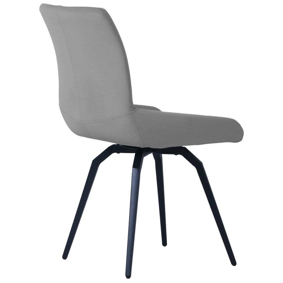 Milo Velvet Swivel Chair Light Grey - Image 2