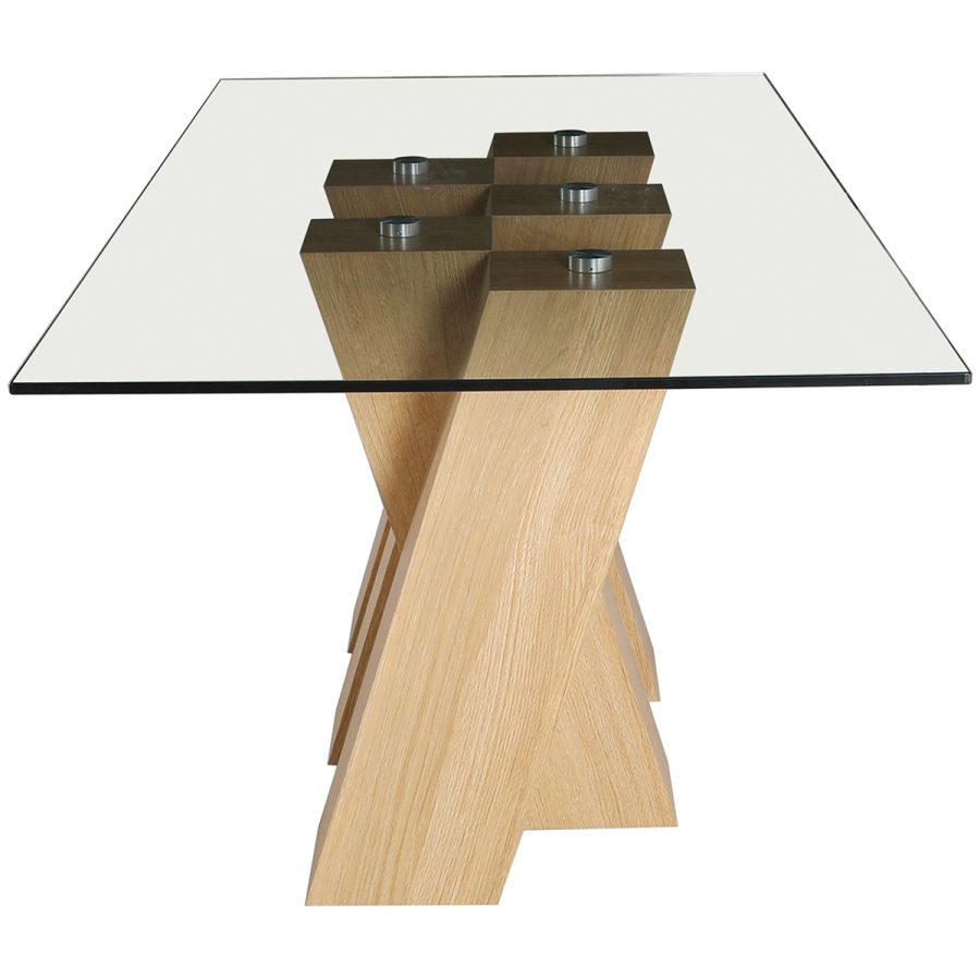 Nina Large Glass Fixed Dining Table - 180cm - (Clear Glass) - Image 3