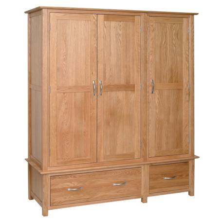 Neve Triple Wardrobe With 2 Drawers
