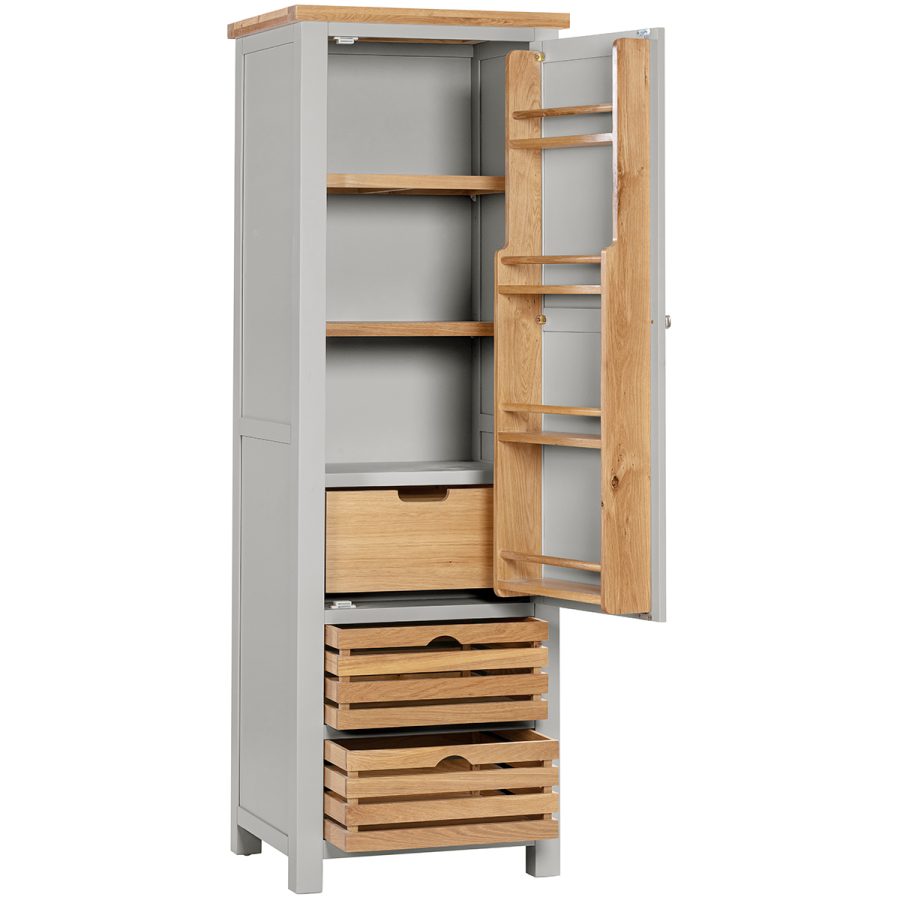 Dawn Single Larder Cupboard in Moon Grey - Image 2