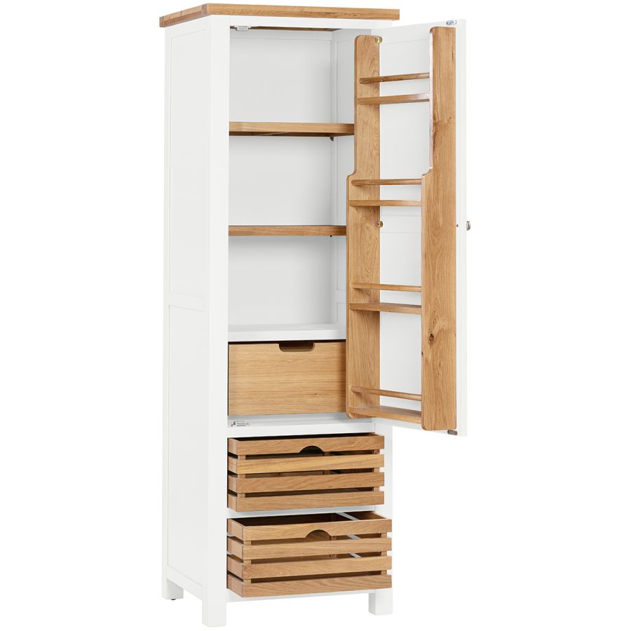Dawn Single Larder Cupboard in White - Image 2