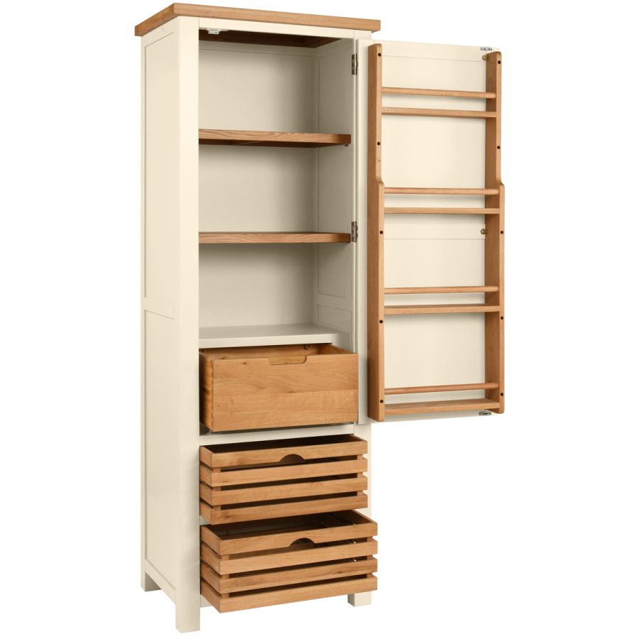 Dawn Single Larder Cupboard in Ivory - Image 2