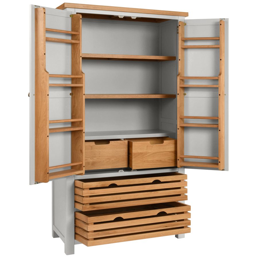 Dawn Double Larder Cupboard in Moon Grey - Image 2