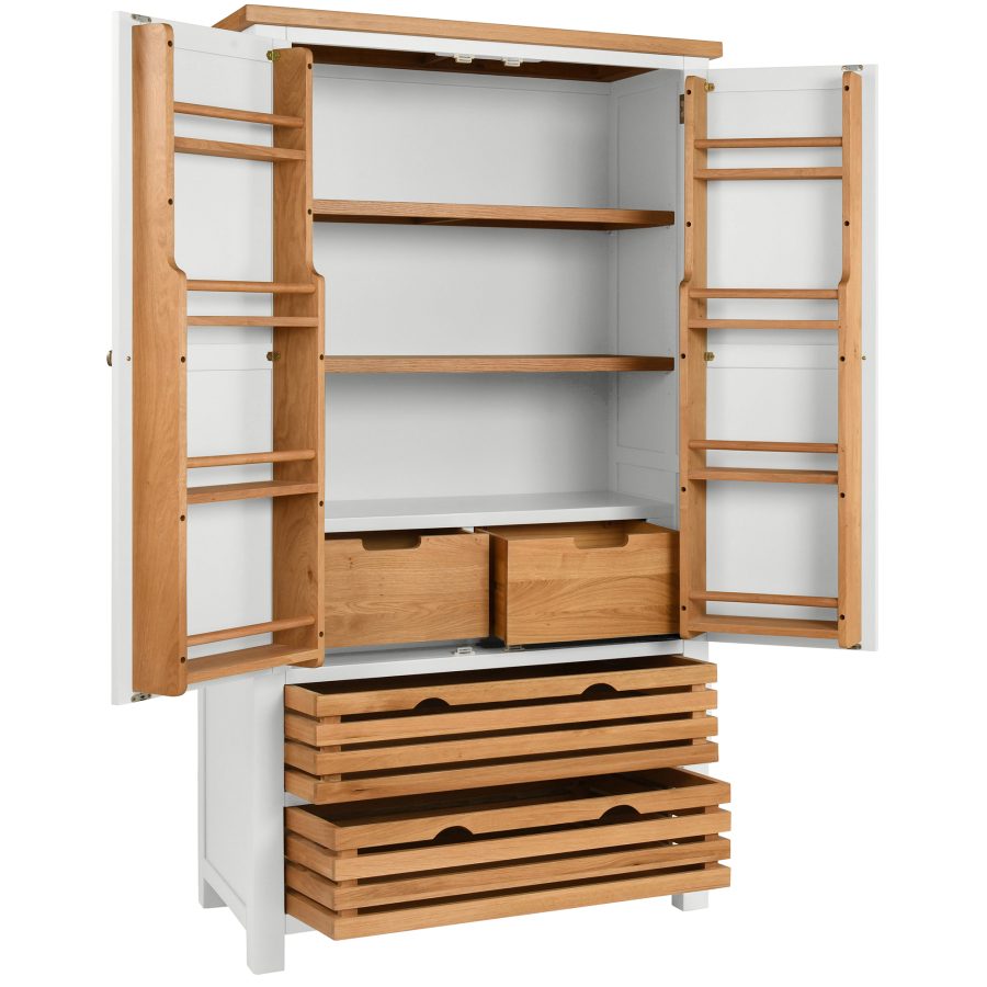 Dawn Double Larder Cupboard in White - Image 2