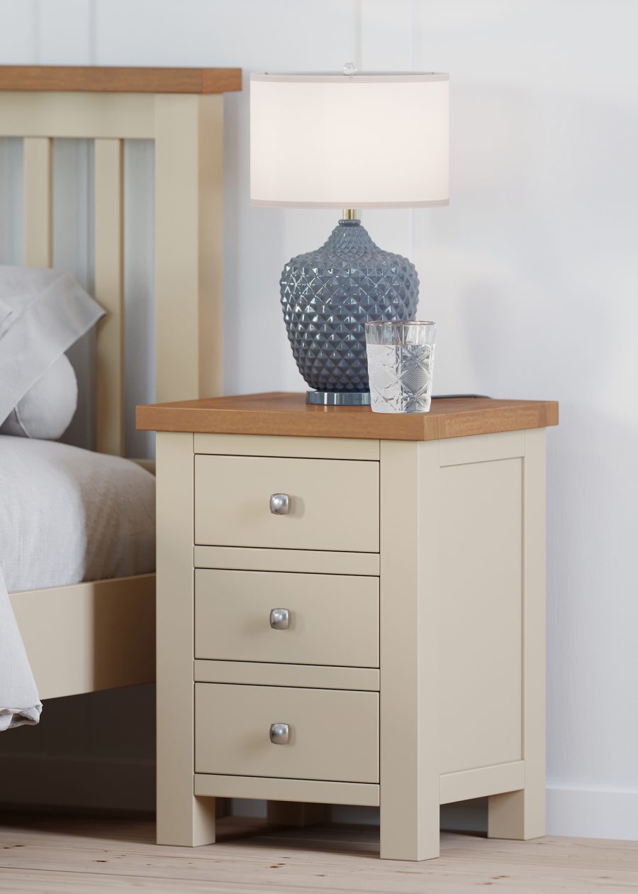 Dawn 3 Drawer Bedside in Ivory - Image 4