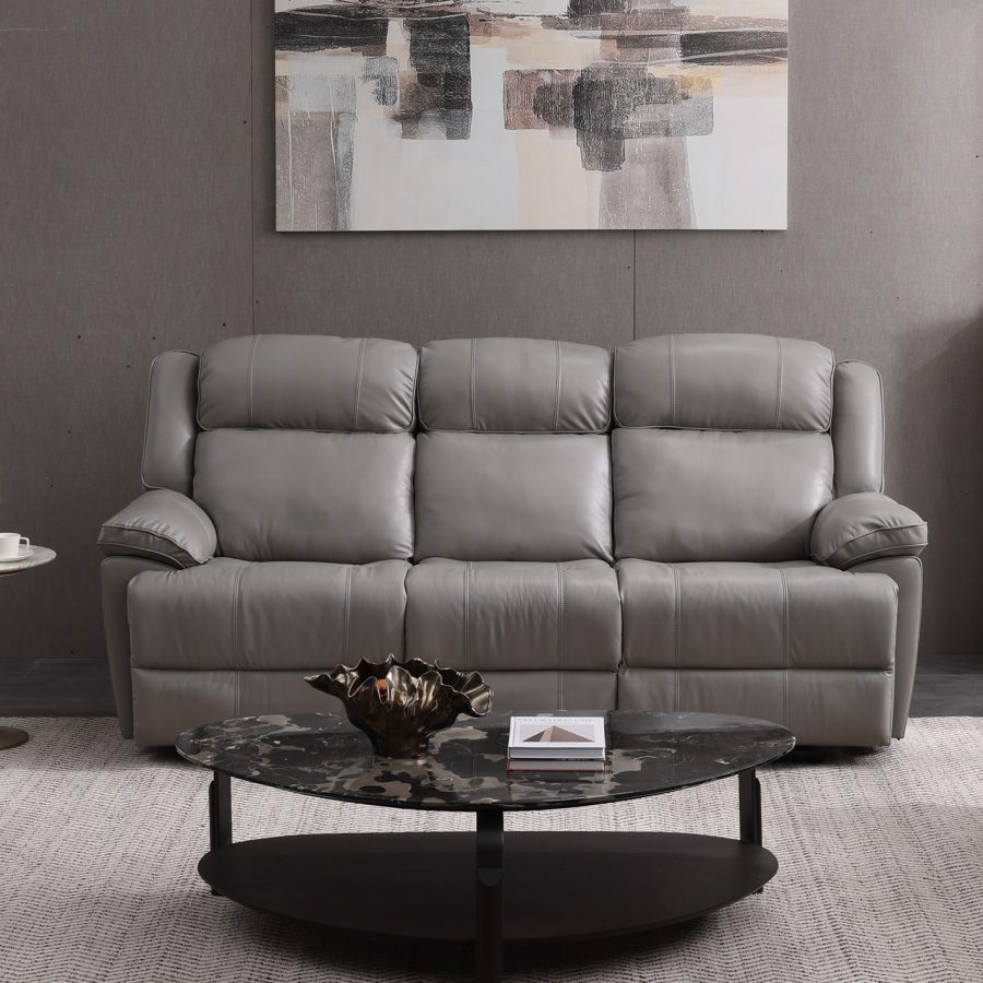 Ruby 3 Seater Leather Power Recliner