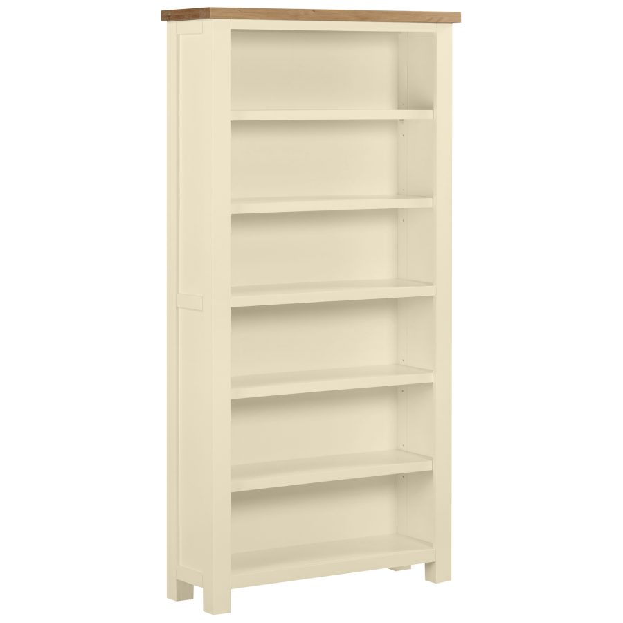 Dawn Tall Wide Bookcase in Ivory (DPT063)