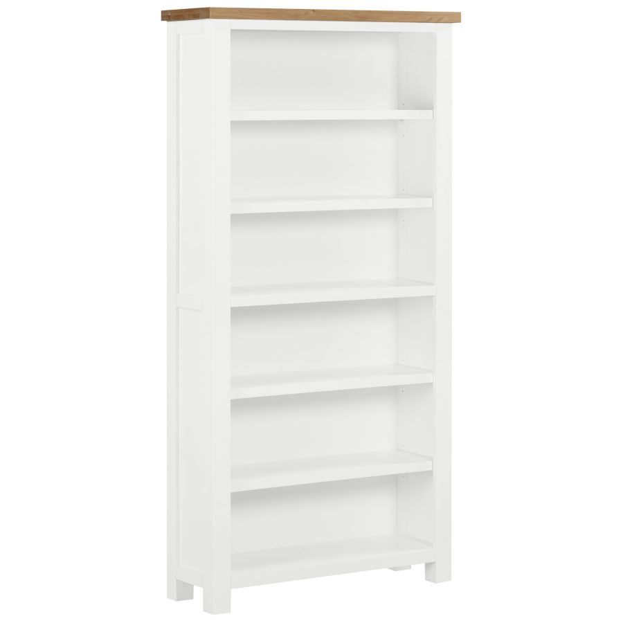 Dawn Tall Wide Bookcase in White (DPT063)