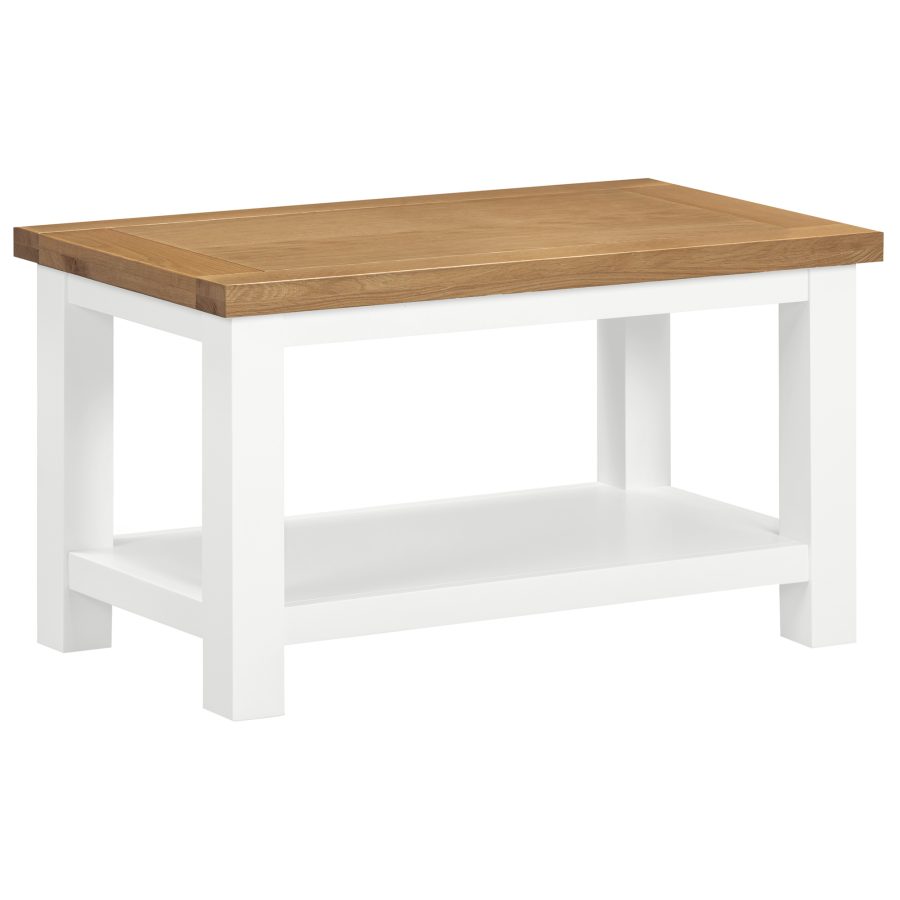 Dawn Small Coffee Table With Shelf in White (DPT069)