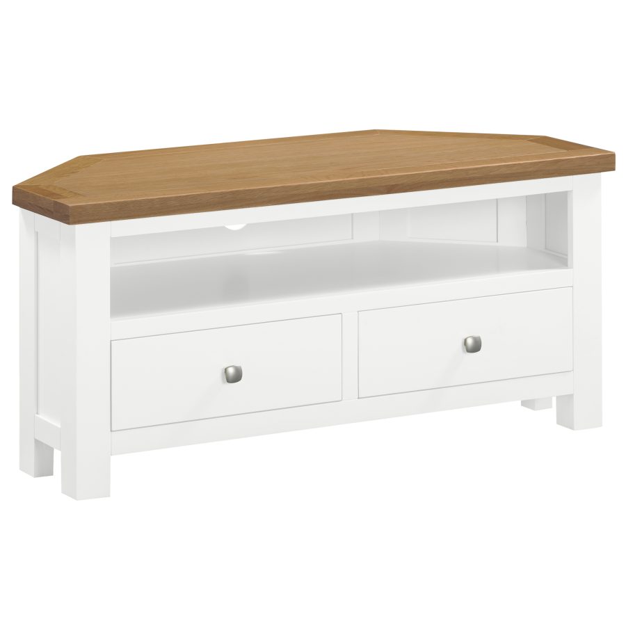 Dawn Wide Corner TV Unit in White (DPT074)