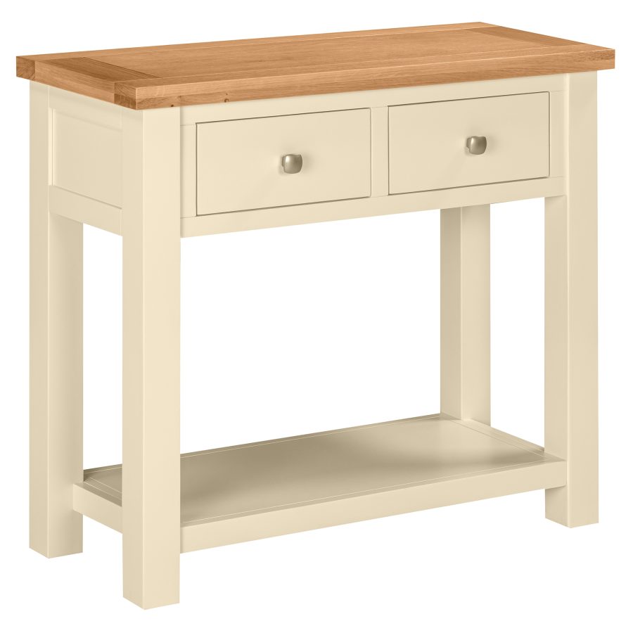 Dawn 2 Drawer Console Table in Ivory (DPT079)