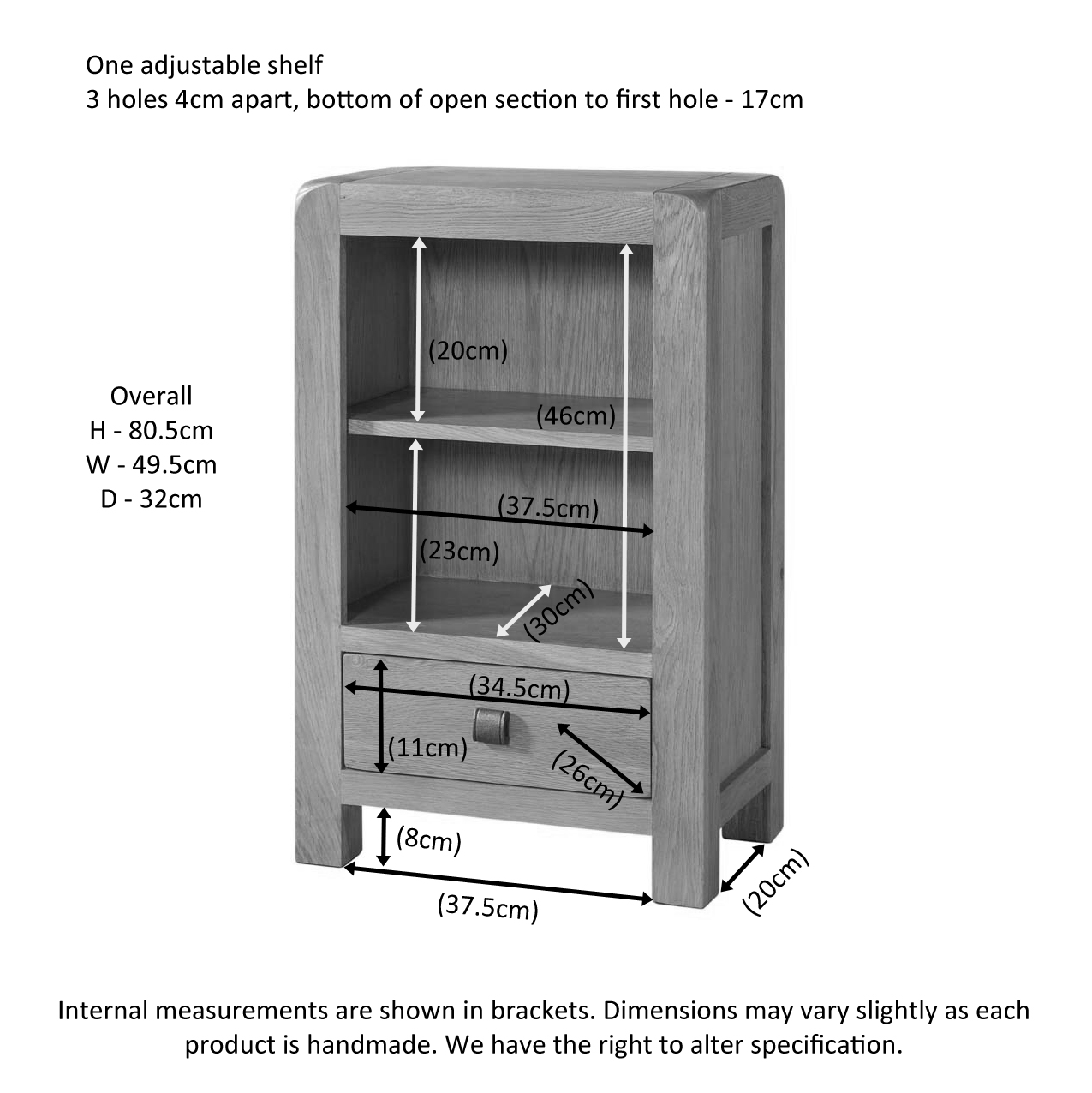 Ava Small Bookcase With 1 Drawer - Image 5