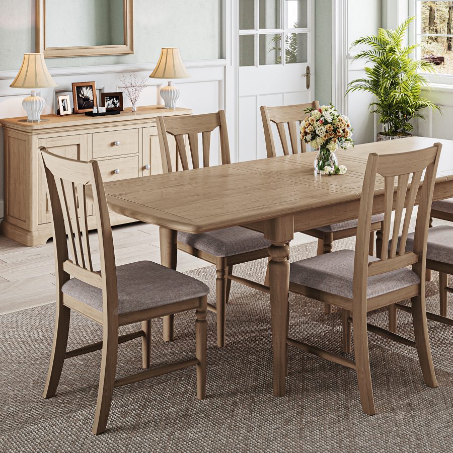 Fluted Back Wooden Dining Chair (LOK101)