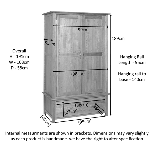 Neve Double Wardrobe With 1 Drawer - Image 4