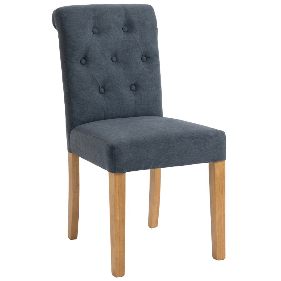 Sacha Button-backed Dining Chair - Slate