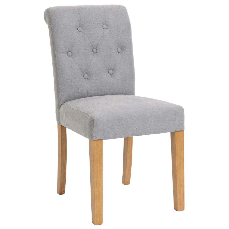 Sacha Button-backed Dining Chair - Stone
